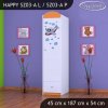 Skříň Happy SZ03 - letadlo (Barva bílá, Otevírání dvířek pravé, Vnitřek skříně šatní tyč)
