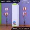 Skříň Happy SZ03 - slimák (Barva bílá, Otevírání dvířek pravé, Vnitřek skříně šatní tyč)