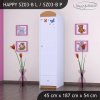 Skříň Happy SZ03 - sloník (Barva bílá, Otevírání dvířek pravé, Vnitřek skříně šatní tyč)