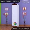 Skříň Happy SZ03 - slon s balonkem (Barva bílá, Otevírání dvířek pravé, Vnitřek skříně šatní tyč)