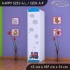 Skříň Happy SZ03 - super lokomotiva (Barva bílá, Otevírání dvířek pravé, Vnitřek skříně šatní tyč)