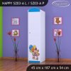 Skříň Happy SZ03 - šťastný medvídek (Barva bílá, Otevírání dvířek pravé, Vnitřek skříně šatní tyč)