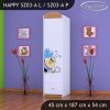 Skříň Happy SZ03 - usměvavá včelka (Barva bílá, Otevírání dvířek pravé, Vnitřek skříně šatní tyč)