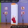 Skříň Happy SZ03 - veselá housenka (Barva bílá, Otevírání dvířek pravé, Vnitřek skříně šatní tyč)