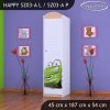 Skříň Happy SZ03 - zelené auto (Barva bílá, Otevírání dvířek pravé, Vnitřek skříně šatní tyč)