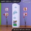 Skříň Happy SZ03 - zoo (Barva bílá, Otevírání dvířek pravé, Vnitřek skříně šatní tyč)