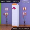 Skříň Happy SZ03 - žirafa (Barva bílá, Otevírání dvířek pravé, Vnitřek skříně šatní tyč)