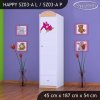 Skříň Happy SZ03 - žirafa (Barva bílá, Otevírání dvířek pravé, Vnitřek skříně šatní tyč)