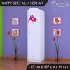 Skříň Happy SZ03 - žirafa (Barva bílá, Otevírání dvířek pravé, Vnitřek skříně šatní tyč)