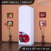 Skříň Happy SZ04 - pohádkové auto (Barva bílá, Otevírání dvířek pravé, Vnitřek skříně šatní tyč)
