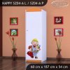 Skříň Happy SZ04 - bořek stavitel (Barva bílá, Otevírání dvířek pravé, Vnitřek skříně šatní tyč)