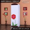 Skříň Happy SZ04 - dva květy (Barva bílá, Otevírání dvířek pravé, Vnitřek skříně šatní tyč)