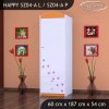 Skříň Happy SZ04 - bílá kočička (Barva bílá, Otevírání dvířek pravé, Vnitřek skříně šatní tyč)