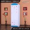 Skříň Happy SZ04 - medvídek s balónky (Barva bílá, Otevírání dvířek pravé, Vnitřek skříně šatní tyč)