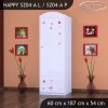 Skříň Happy SZ04 - medvídek s balónky (Barva bílá, Otevírání dvířek pravé, Vnitřek skříně šatní tyč)
