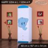 Skříň Happy SZ04 - modrý slon (Barva bílá, Otevírání dvířek pravé, Vnitřek skříně šatní tyč)