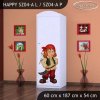Skříň Happy SZ04 - pirát (Barva bílá, Otevírání dvířek pravé, Vnitřek skříně šatní tyč)