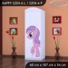 Skříň Happy SZ04 - růžový pony (Barva bílá, Otevírání dvířek pravé, Vnitřek skříně šatní tyč)