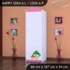 Skříň Happy SZ04 - růžový hříbeček (Barva bílá, Otevírání dvířek pravé, Vnitřek skříně šatní tyč)