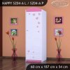 Skříň Happy SZ04 - růžový slon se srdcem (Barva bílá, Otevírání dvířek pravé, Vnitřek skříně šatní tyč)