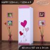 Skříň Happy SZ04 - srdíčka (Barva bílá, Otevírání dvířek pravé, Vnitřek skříně šatní tyč)