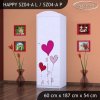 Skříň Happy SZ04 - srdíčka (Barva bílá, Otevírání dvířek pravé, Vnitřek skříně šatní tyč)