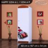 Skříň Happy SZ04 - super bolid (Barva bílá, Otevírání dvířek pravé, Vnitřek skříně šatní tyč)