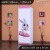 Skříň Happy SZ04 - super zajíček (Barva bílá, Otevírání dvířek pravé, Vnitřek skříně šatní tyč)