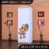 Skříň Happy SZ04 - šťastný medvídek (Barva bílá, Otevírání dvířek pravé, Vnitřek skříně šatní tyč)