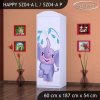 Skříň Happy SZ04 - stříkající sloník (Barva bílá, Otevírání dvířek pravé, Vnitřek skříně šatní tyč)