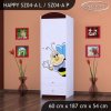 Skříň Happy SZ04 - usměvavá včelka (Barva bílá, Otevírání dvířek pravé, Vnitřek skříně šatní tyč)