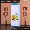 Skříň Happy SZ04 - žluté auto (Barva bílá, Otevírání dvířek pravé, Zábrana vpravo)
