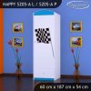 Skříň Happy SZ05 - auto s vlajkou (Barva bílá, Otevírání dvířek pravé, Vnitřek skříně šatní tyč)