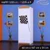 Skříň Happy SZ05 - auto s vlajkou (Barva bílá, Otevírání dvířek pravé, Vnitřek skříně šatní tyč)