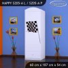 Skříň Happy SZ05 - auto s vlajkou (Barva bílá, Otevírání dvířek pravé, Vnitřek skříně šatní tyč)