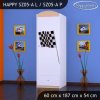 Skříň Happy SZ05 - auto s vlajkou (Barva bílá, Otevírání dvířek pravé, Vnitřek skříně šatní tyč)