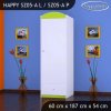 Skříň Happy SZ05 - bez motivu (Barva bílá, Otevírání dvířek pravé, Vnitřek skříně šatní tyč)