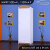Skříň Happy SZ05 - bez motivu (Barva bílá, Otevírání dvířek pravé, Vnitřek skříně šatní tyč)