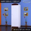 Skříň Happy SZ05 - bez motivu (Barva bílá, Otevírání dvířek pravé, Vnitřek skříně šatní tyč)