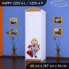 Skříň Happy SZ05 - bořek stavitel (Barva bílá, Otevírání dvířek pravé, Vnitřek skříně šatní tyč)