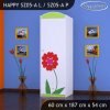 Skříň Happy SZ05 - dva květy (Barva bílá, Otevírání dvířek pravé, Vnitřek skříně šatní tyč)