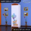 Skříň Happy SZ05 - medvídci s balónky (Barva bílá, Otevírání dvířek pravé, Vnitřek skříně šatní tyč)