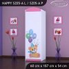 Skříň Happy SZ05 - medvídci s balónky (Barva bílá, Otevírání dvířek pravé, Vnitřek skříně šatní tyč)