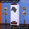 Skříň Happy SZ05 - ferrari (Barva bílá, Otevírání dvířek pravé, Vnitřek skříně šatní tyč)