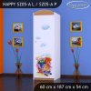 Skříň Happy SZ05 - hrající lokomotiva (Barva bílá, Otevírání dvířek pravé, Vnitřek skříně šatní tyč)