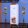 Skříň Happy SZ05 - hrající lokomotiva (Barva bílá, Otevírání dvířek pravé, Vnitřek skříně šatní tyč)