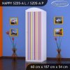 Skříň Happy SZ05 - barevné pásky (Barva bílá, Otevírání dvířek pravé, Vnitřek skříně šatní tyč)
