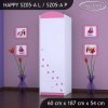 Skříň Happy SZ05 - bílá kočička (Barva bílá, Otevírání dvířek pravé, Vnitřek skříně šatní tyč)
