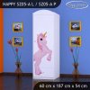 Skříň Happy SZ05 - princezna a jednorožec (Barva bílá, Otevírání dvířek pravé, Vnitřek skříně šatní tyč)
