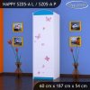 Skříň Happy SZ05 - víla s motýlkami (Barva bílá, Otevírání dvířek pravé, Vnitřek skříně šatní tyč)